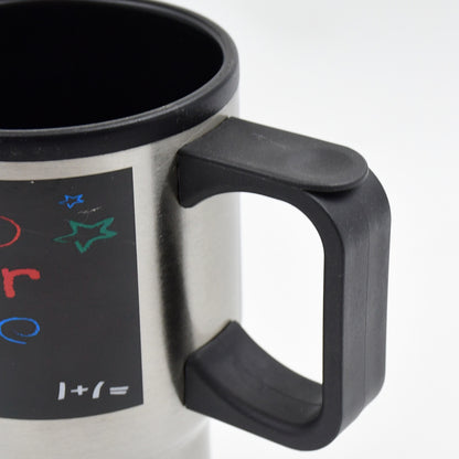 Wukusy stainless steel vacuum insulated coffee travel mug with lid and handle, double-walled for hot and cold beverages.