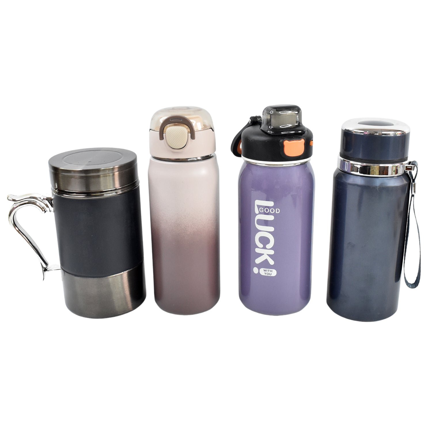 Wukusy stainless steel water bottle, 600ml capacity, with a colorful mix design, suitable for home and kitchen use.