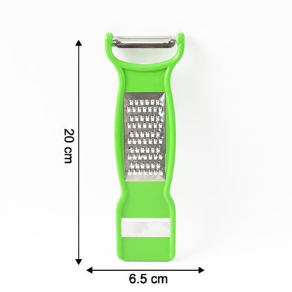 Wukusy Supermom 3-in-1 stainless steel vegetable and fruit peeler, multi-functional kitchen tool with ergonomic handle and sharp blades.