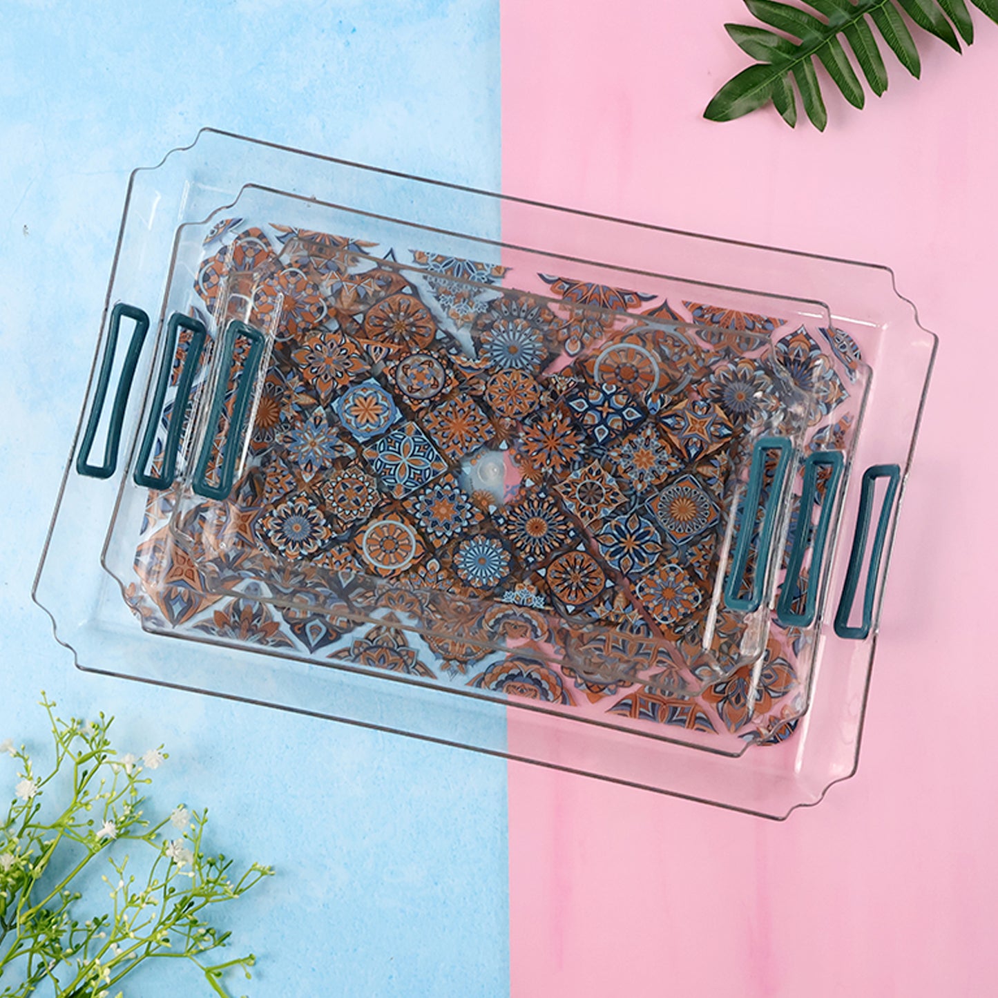Wukusy Supermom 3-piece multipurpose serving tray set for home and kitchen use, featuring durable trays for serving and organization.