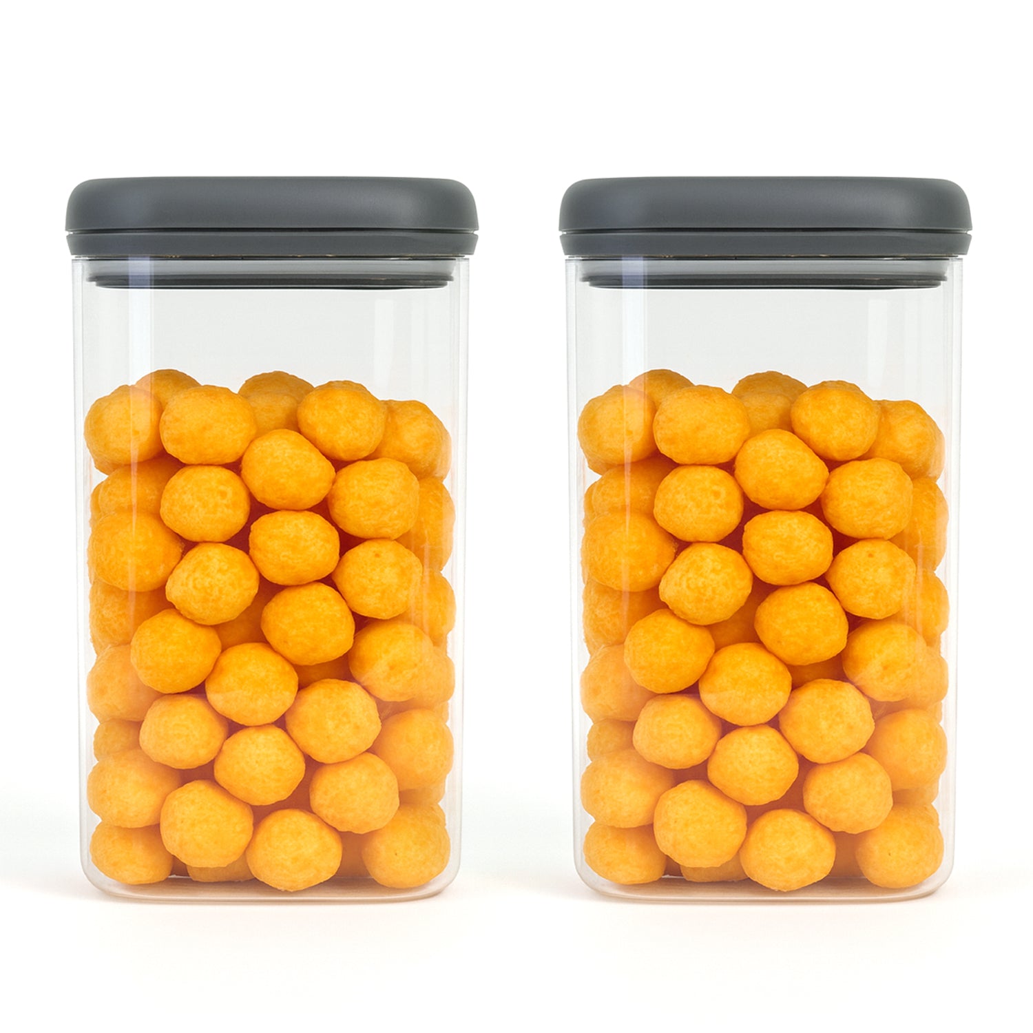 Wukusy Supermom airtight kitchen storage containers 2-piece set with 1500 ml capacity, clear plastic with secure lids for food storage