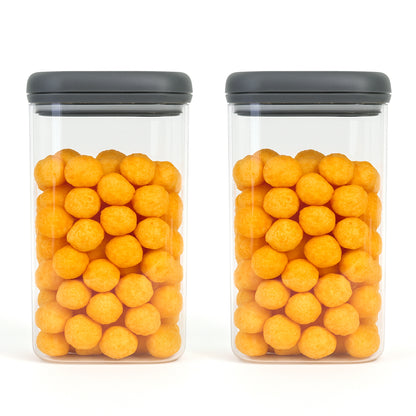 Wukusy Supermom airtight kitchen storage containers 2-piece set with 1500 ml capacity, clear plastic with secure lids for food storage