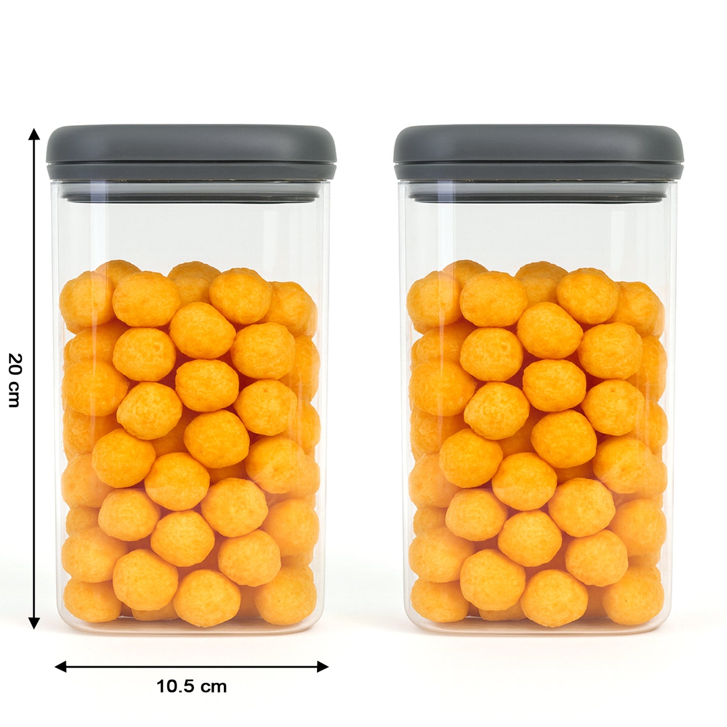 Wukusy Supermom airtight kitchen storage containers 2-piece set, 1500 ml each, with clear lids for food organization and freshness.