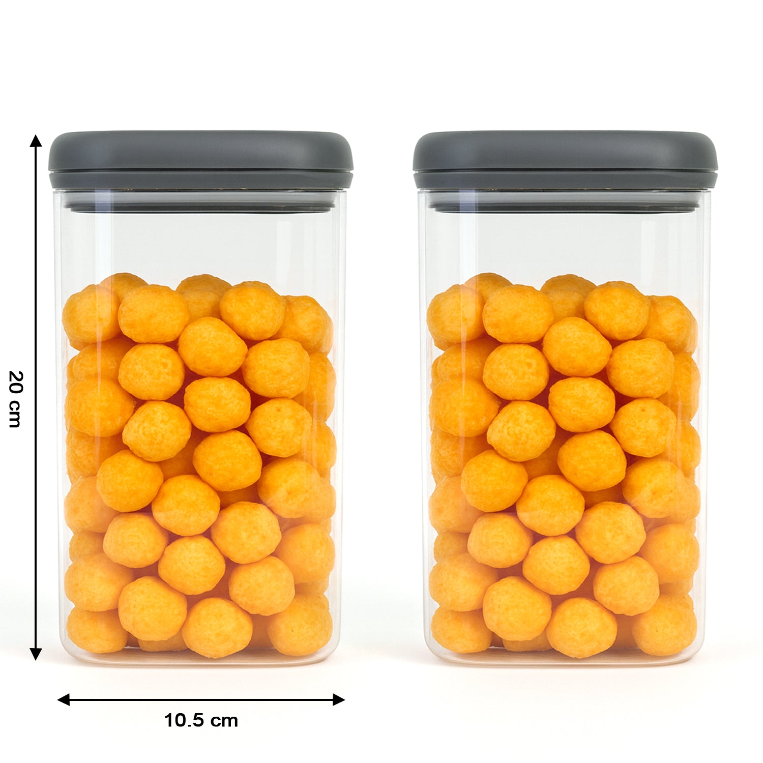 Wukusy Supermom airtight kitchen storage containers 2-piece set, 1500 ml each, with clear lids for food organization and freshness.