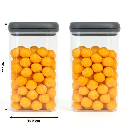Wukusy Supermom airtight kitchen storage containers 2-piece set, 1500 ml each, with clear lids for food organization and freshness.