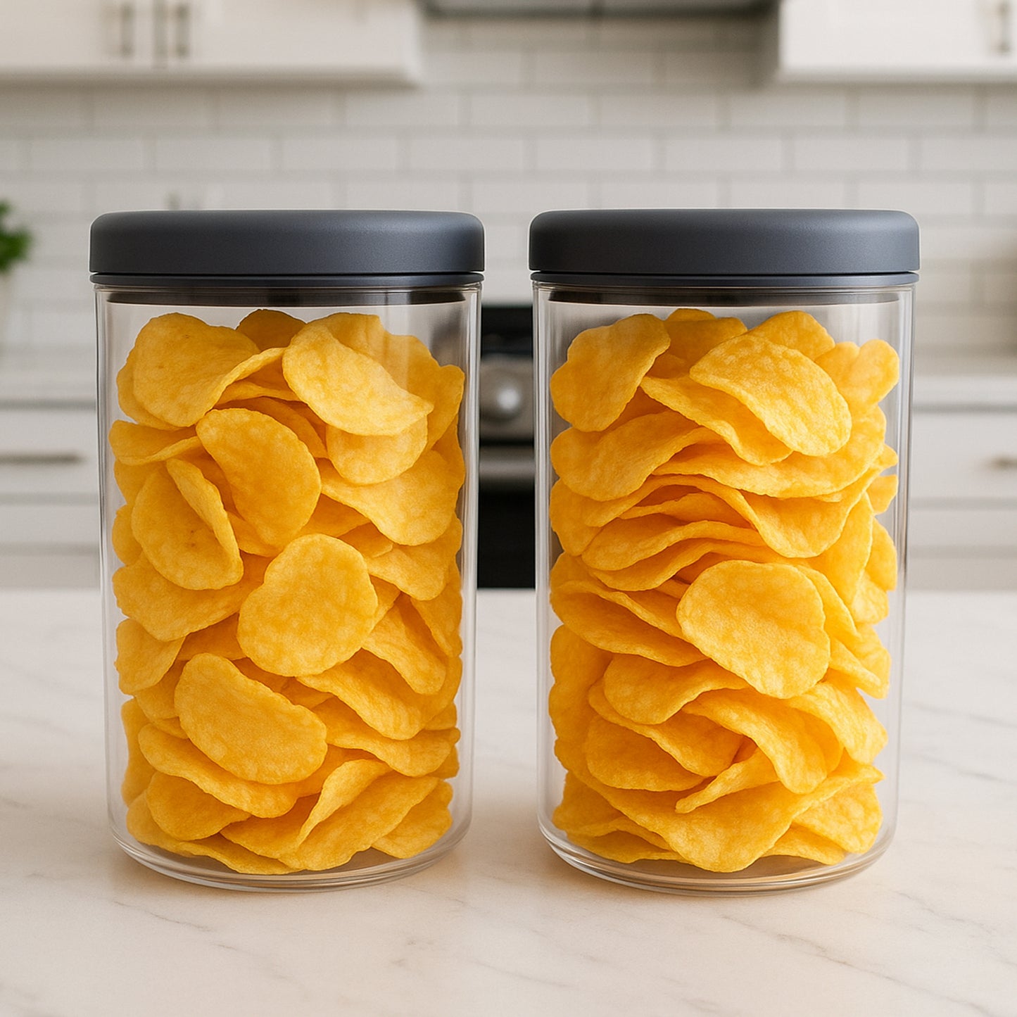 Wukusy Supermom airtight kitchen storage containers 2-piece set with 1500ml capacity, clear plastic with secure lids for food storage