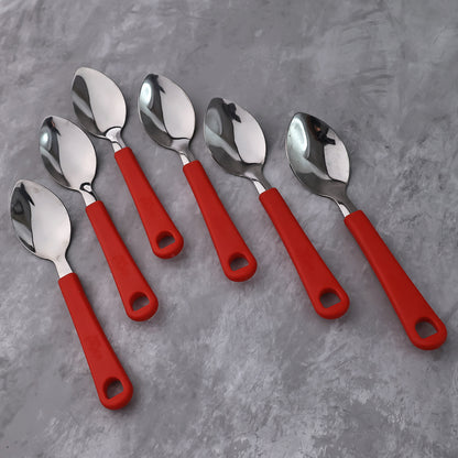 Wukusy Supermom Baby Feeding Spoon 6-piece set, soft-tipped spoons for gentle feeding, designed for babies and toddlers.