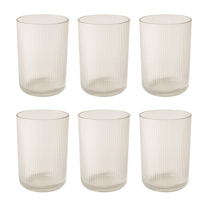 Set of six Supermom Casa glassware by Wukusy, clear glass drinking glasses for home use, stylish and functional kitchen essentials.