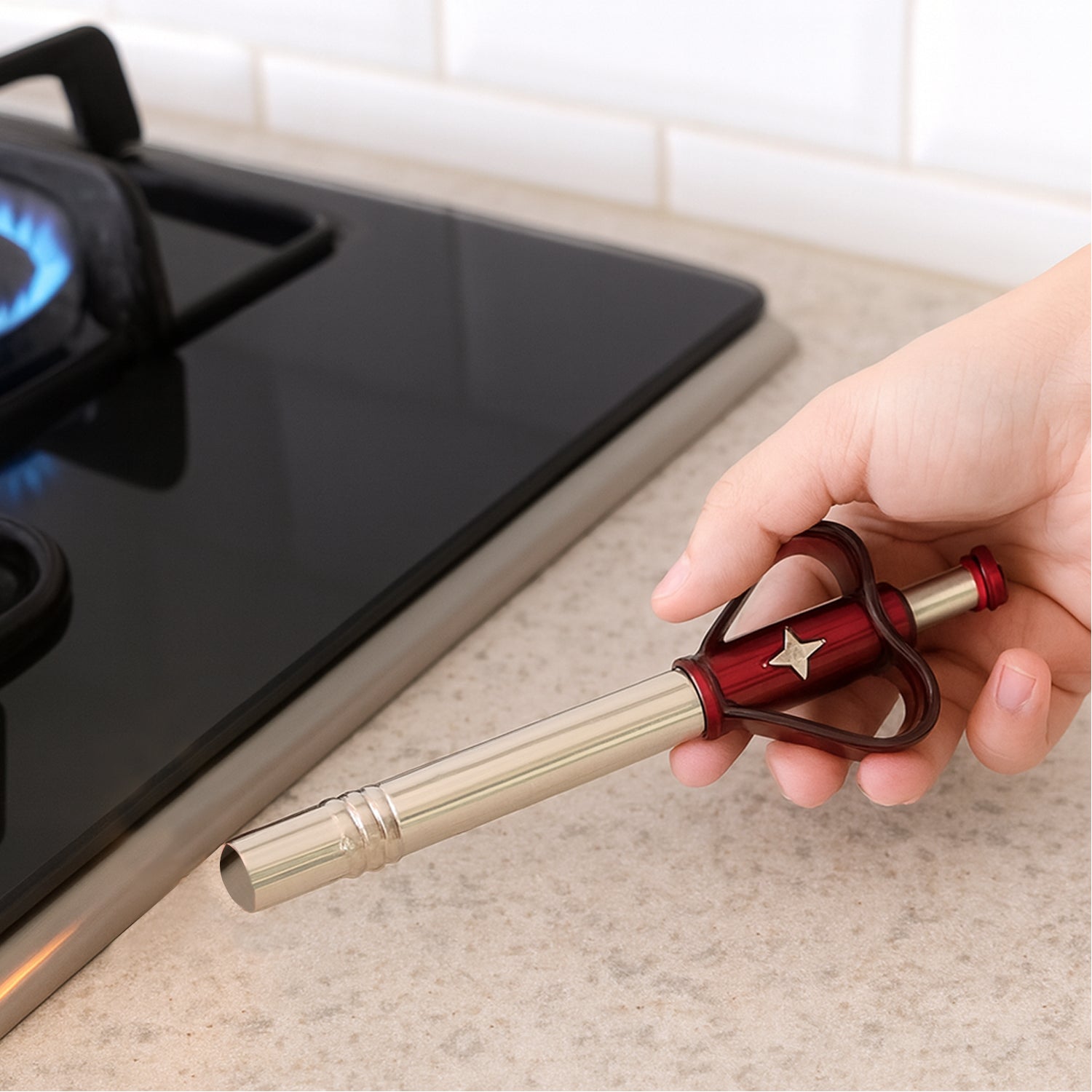 Wukusy Supermom Lovely Gas Lighter for home and kitchen use, featuring a colorful, ergonomic design and safety features.