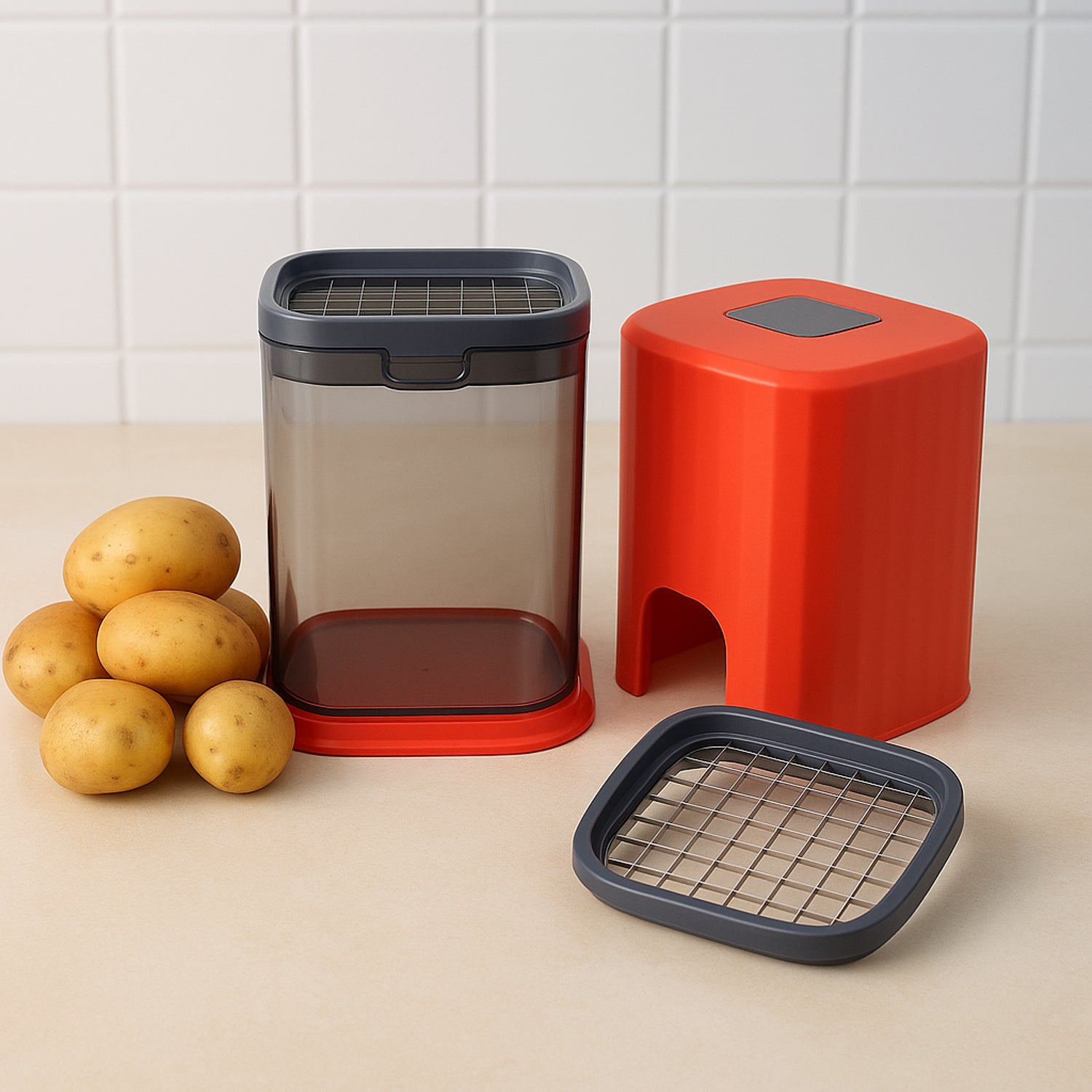 Wukusy Supermom multipurpose onion and garlic vegetable chopper for kitchen use, shown in a clean, modern design.