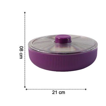 Wukusy Supermom multi-purpose round rotating dry fruit and snack storage container for kitchen organization.