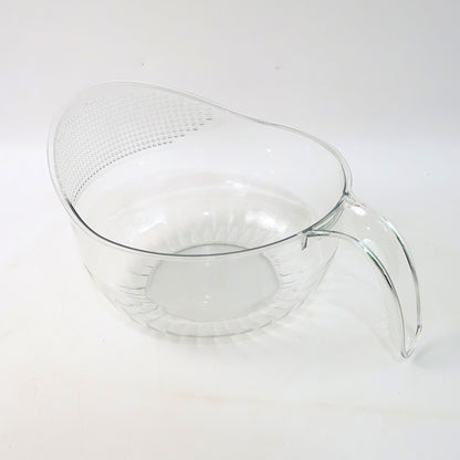 Wukusy Supermom transparent plastic bowl basket with handle, versatile kitchen storage container for home organization.