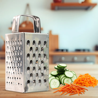 Wukusy Supermom Premium 4-in-1 stainless steel compact grater and slicer for versatile kitchen prep.