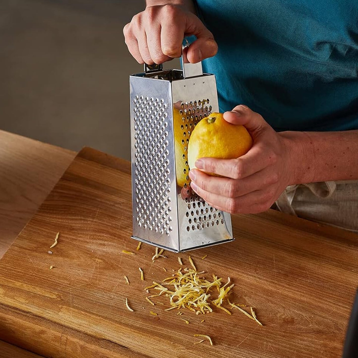 Wukusy Supermom Premium 5-in-1 stainless steel grater and slicer for versatile kitchen food prep.