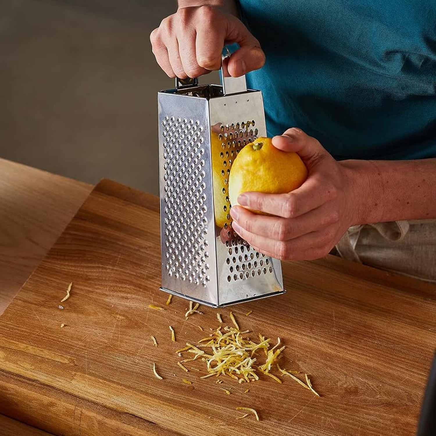 Wukusy Supermom Premium 5-in-1 stainless steel grater and slicer for versatile kitchen food prep.