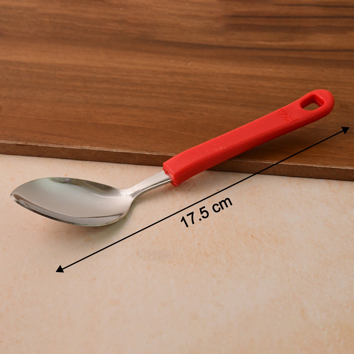 Set of six Supermom premium stainless steel table spoons by Wukusy, featuring sleek design for home and kitchen use.