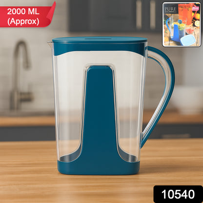 Wukusy Supermom Pure Water Jug 2000ml in clear plastic with blue lid, suitable for home and kitchen use.