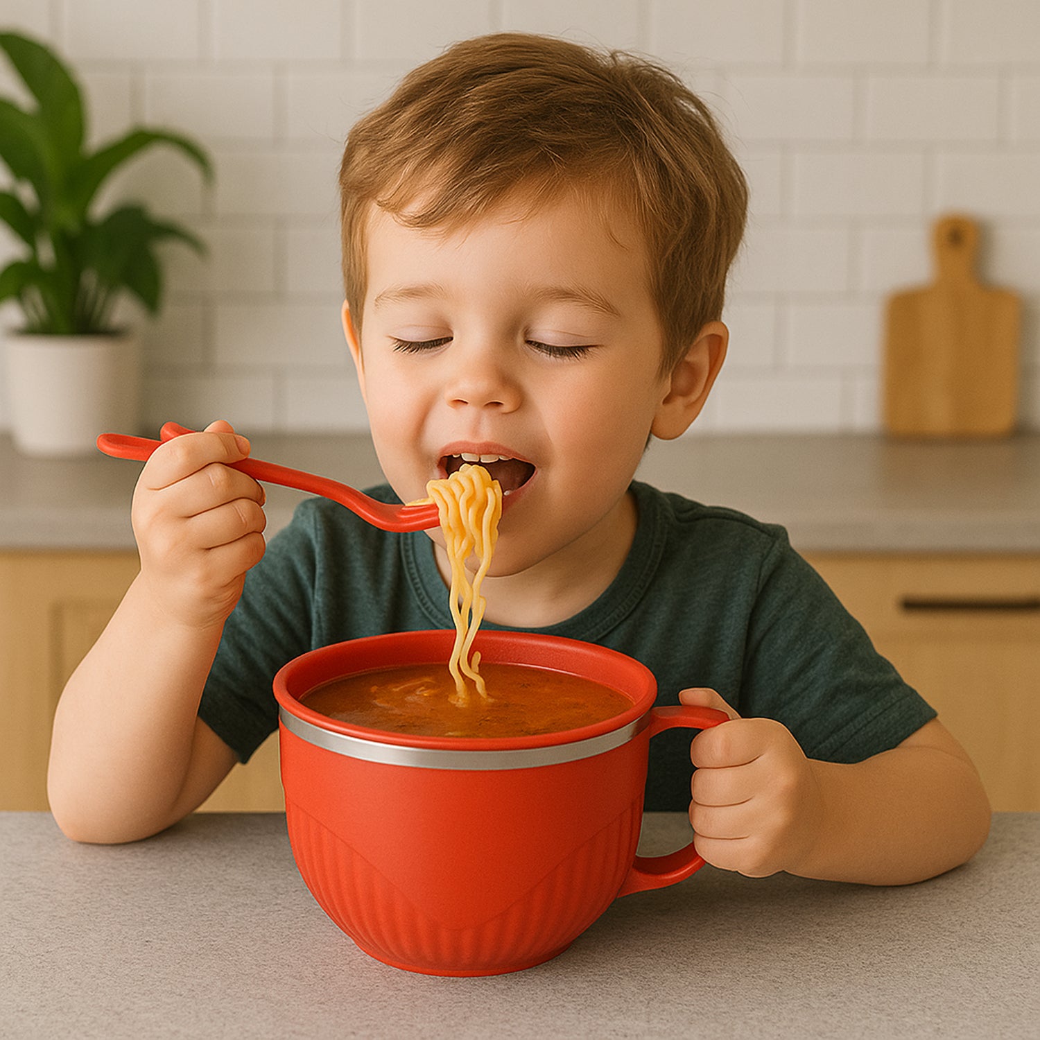 Wukusy Supermom Refresh Soup Bowl, 650ml, white ceramic bowl for soups and salads with a clean, modern design.