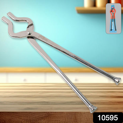 Wukusy Supermom stainless steel full round pincer for kitchen use, with ergonomic design and shiny metal finish.