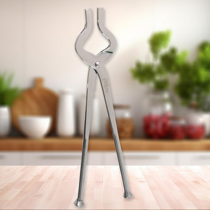 Wukusy Supermom stainless steel full-round pincer for kitchen use, with a shiny metal finish and ergonomic handle design