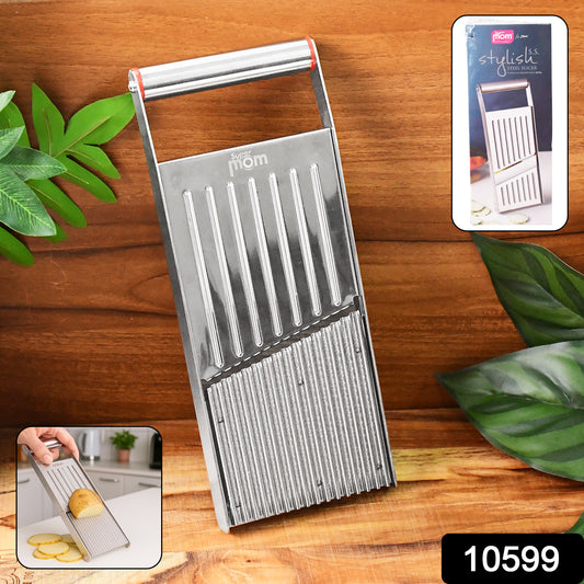 Wukusy Supermom stainless steel vegetable and fruit slicer with multiple blades for easy kitchen prep.