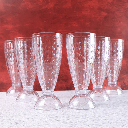 Set of six Wukusy Supermom transparent plastic milkshake glasses, each 400ml, in a home and kitchen setting.