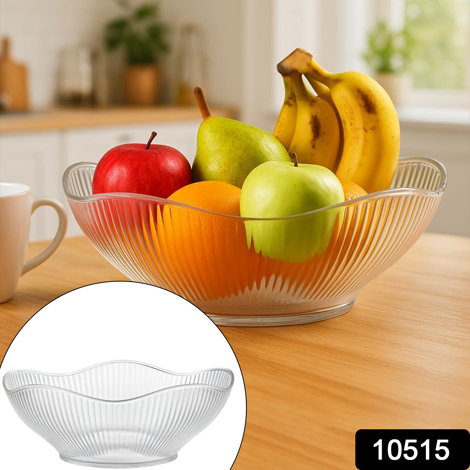 Wukusy Supermom Wringo plastic fruit storage basket for kitchen, with open design for easy fruit organization and display.