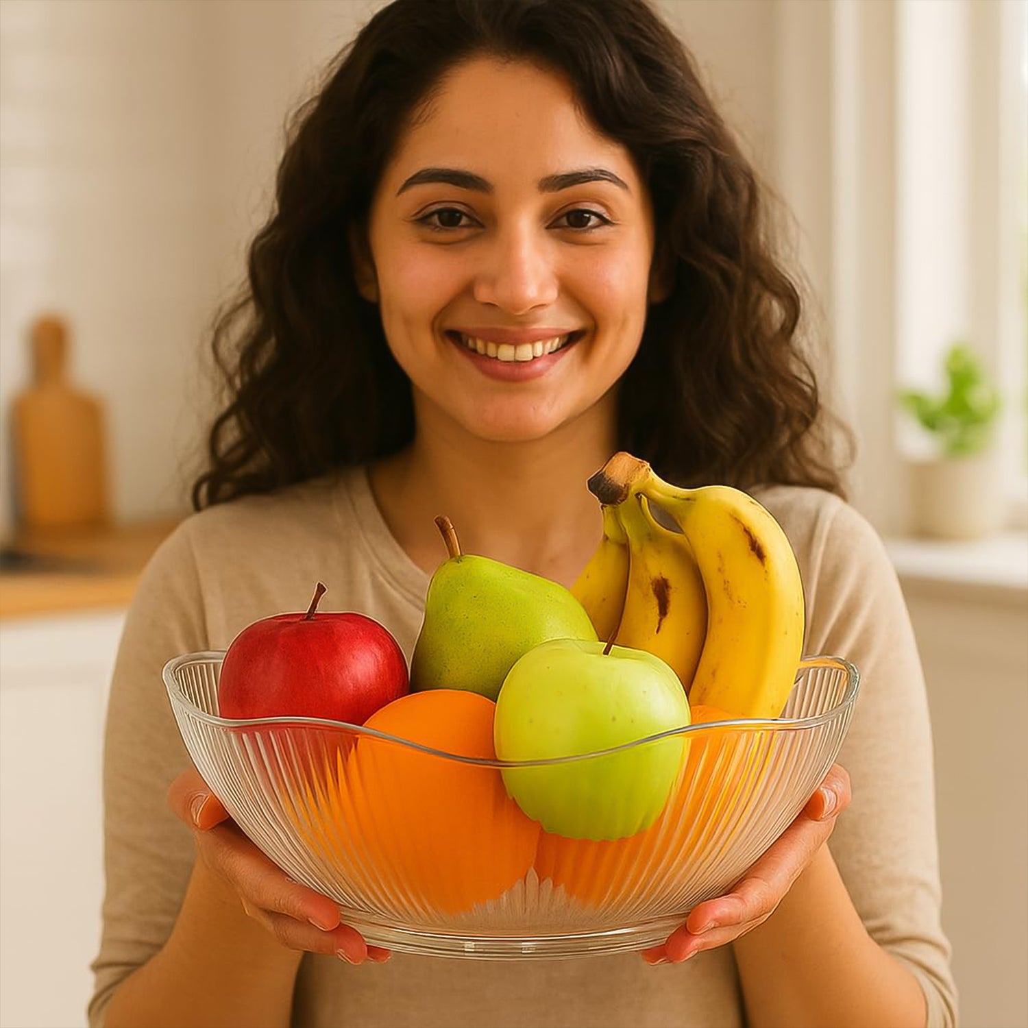 Wukusy Supermom Wringo plastic fruit storage basket for kitchen organization, featuring a durable design and spacious compartments.