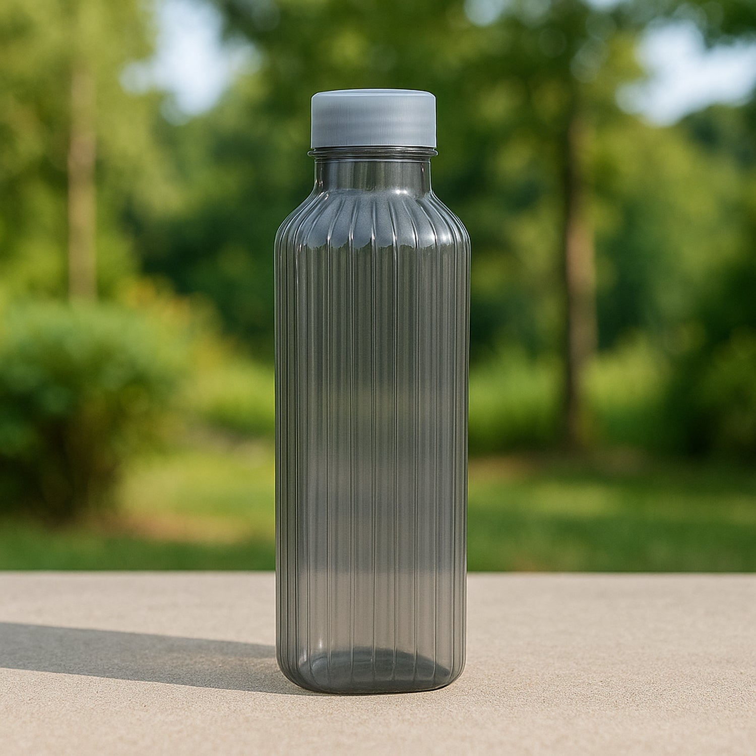 Set of three transparent Wukusy fridge water bottles for home use, with secure lids and sleek design for beverage storage.