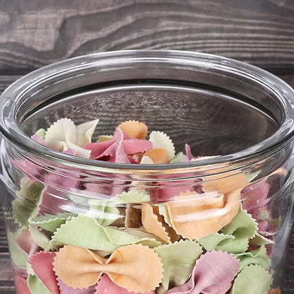 Wukusy transparent kitchen plastic container jar set with two 1100ml capacity storage jars, ideal for pantry organization.