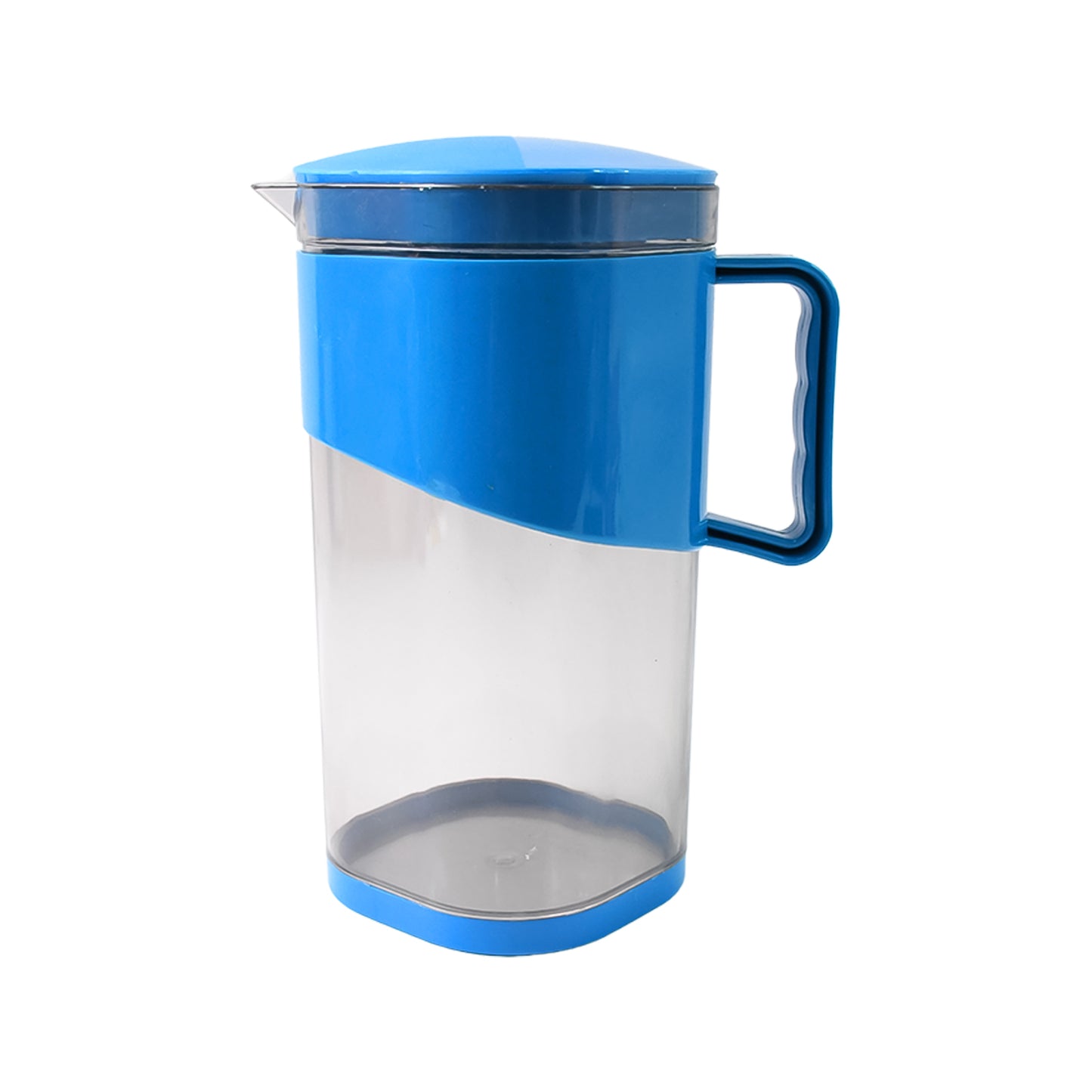 Wukusy 1.8L BPA-free plastic water and juice jug with lid and handle, suitable for kitchen use.