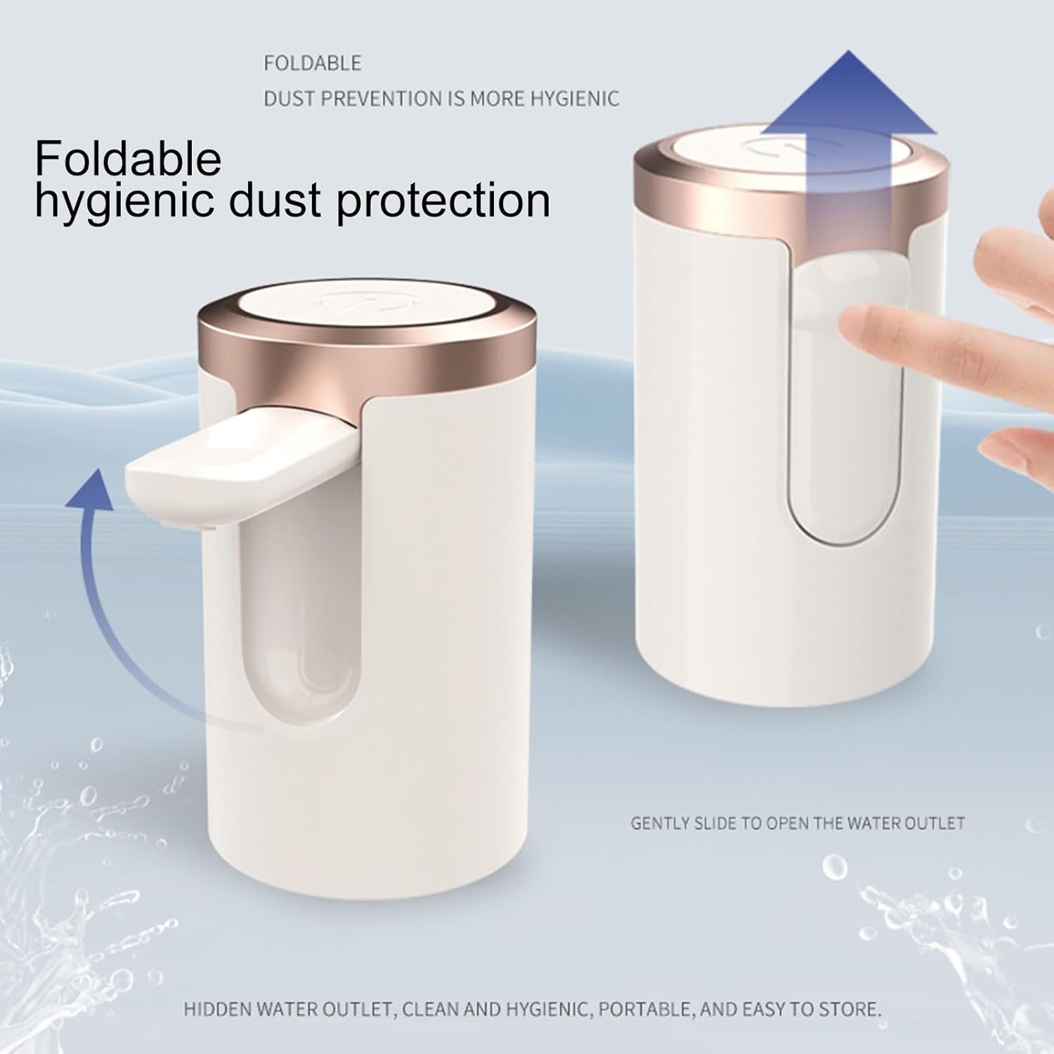 Wukusy USB rechargeable automatic water dispenser for 20 Litre bottle, compact home kitchen appliance with easy touch operation
