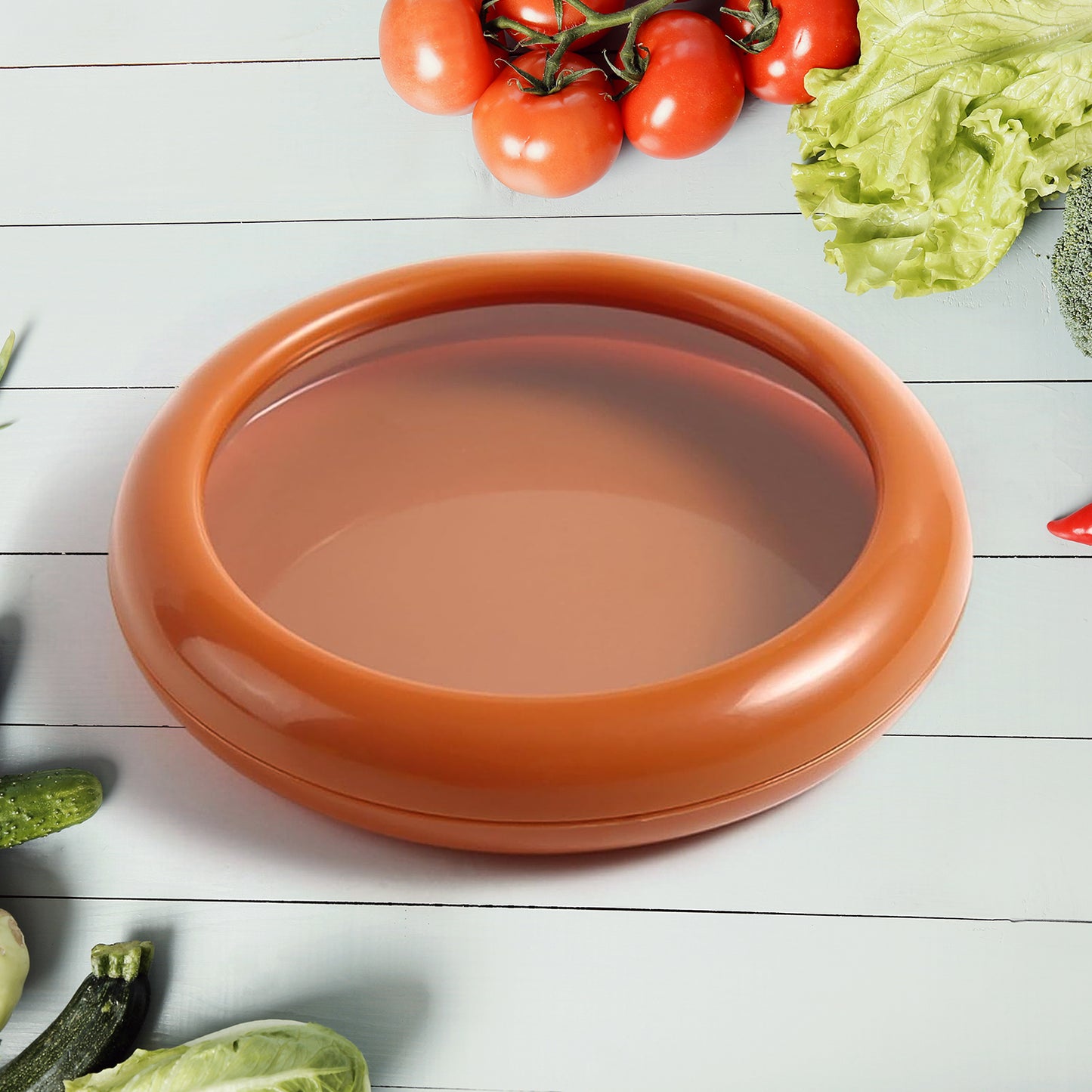 Wukusy vegetable container for fresh fruits and vegetables, premium keeper saver, 1-piece kitchen storage solution