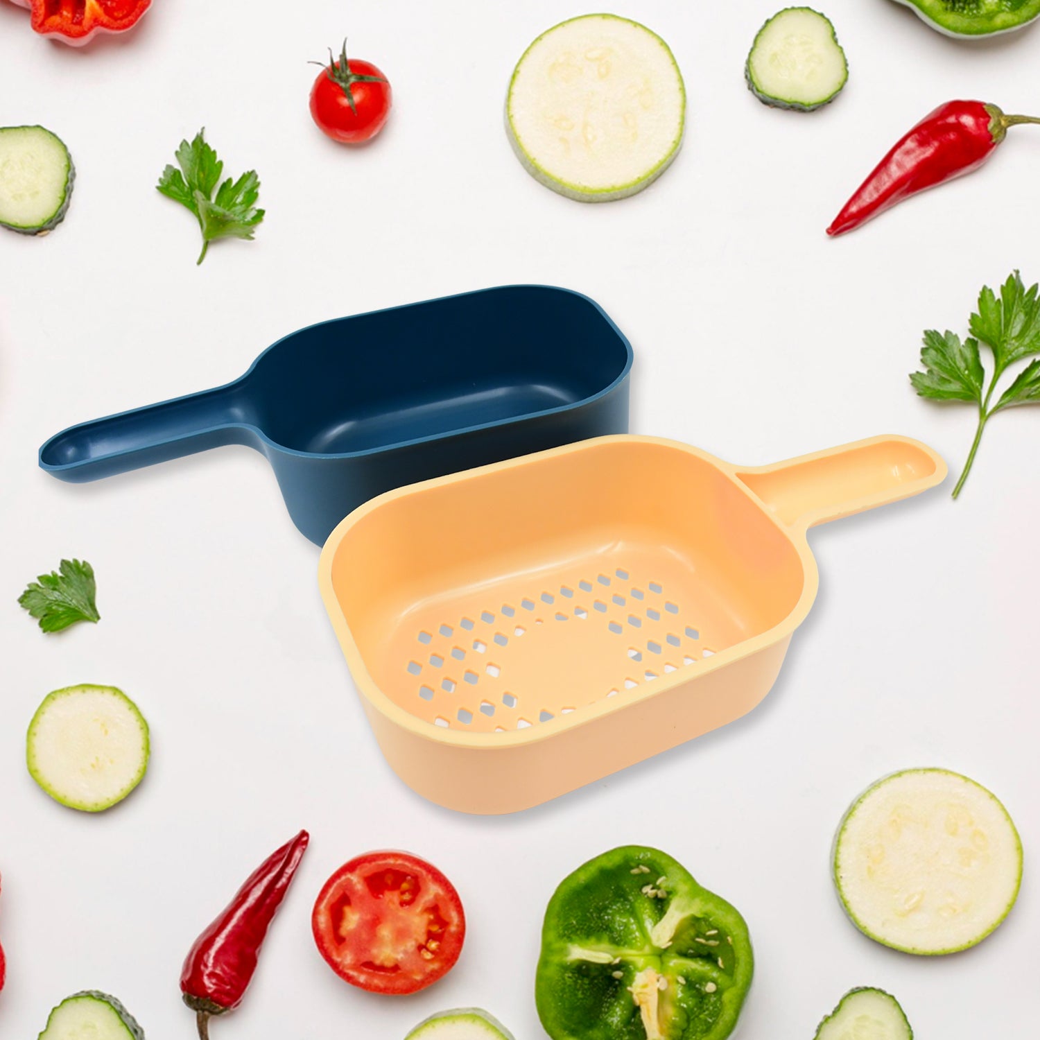 Wukusy vegetable slicer cutter with 6 blades, kitchen accessories with container and handle, ideal for precise vegetable preparation.