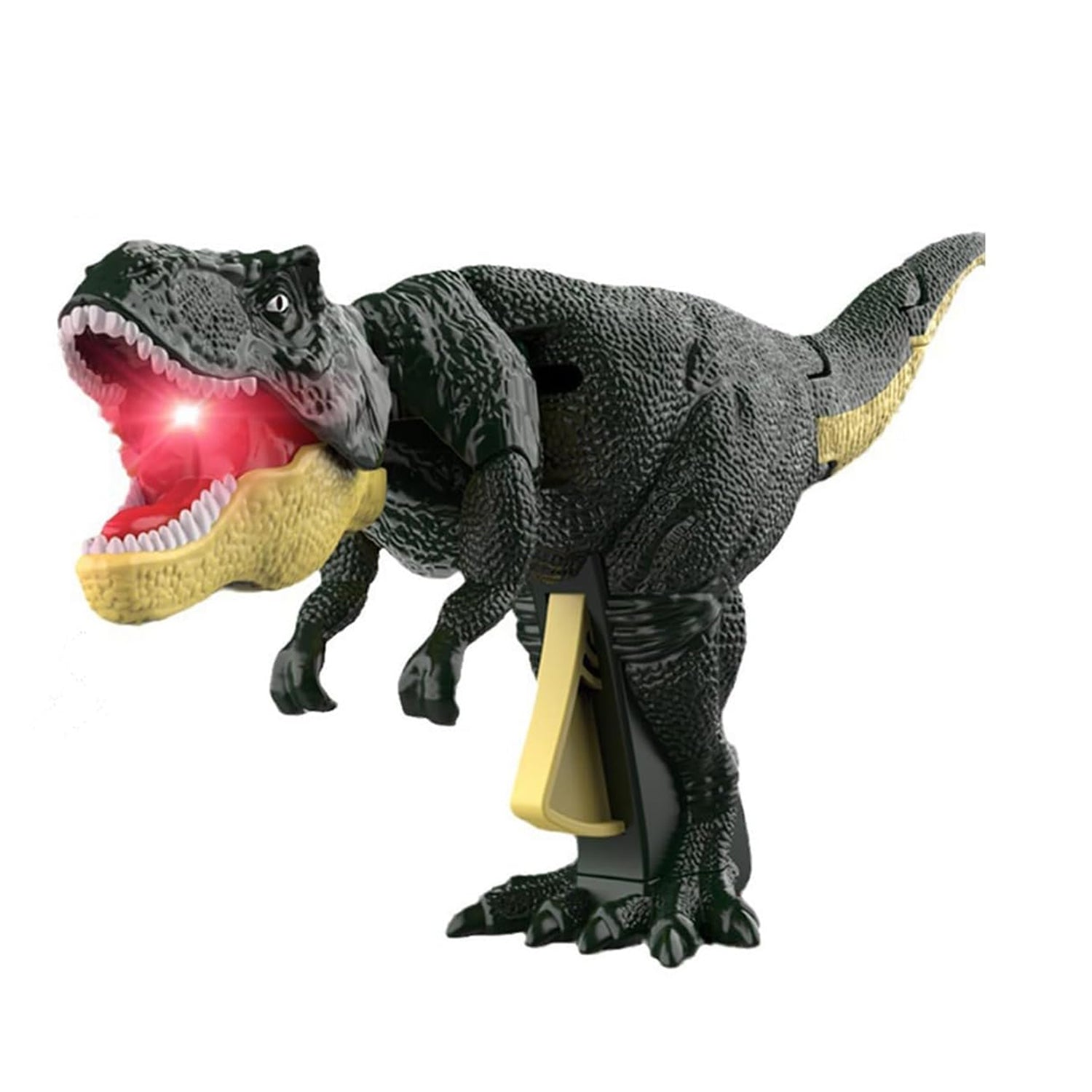 Wukusy dinosaur roaring toy for kids with sound, lighting, vibrating head, and moving parts, suitable for children 3 years and older.