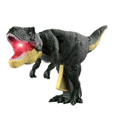 Wukusy dinosaur roaring toy for kids with sound, lighting, vibrating head, and moving parts, suitable for children 3 years and older.