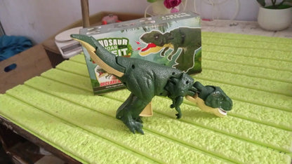 Wukusy dinosaur roaring toy for kids with sound, lighting, and vibrating head, suitable for children 3 years and older.