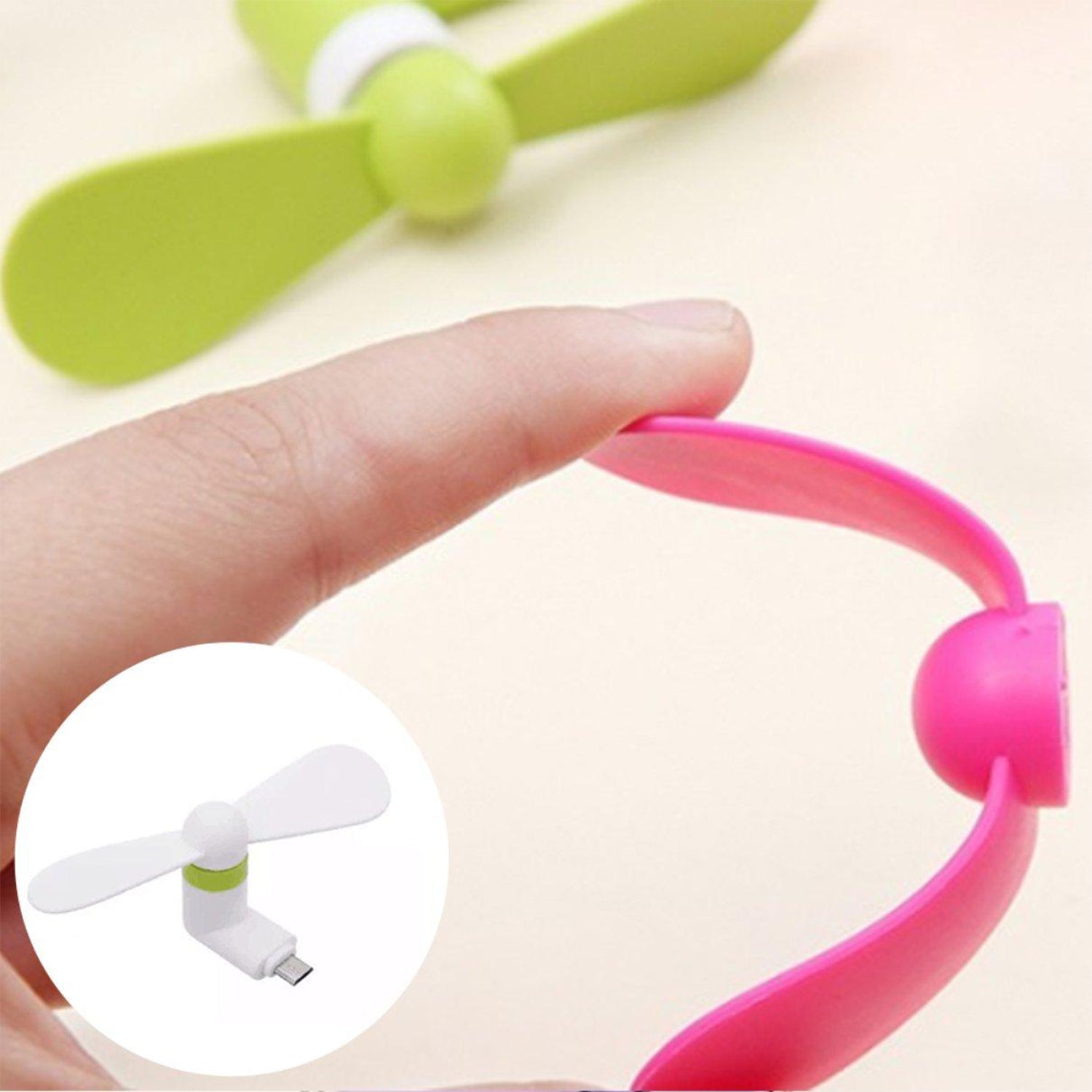Wukusy kids mini USB fan providing instant cool air, compact and portable for children to stay cool anywhere anytime.