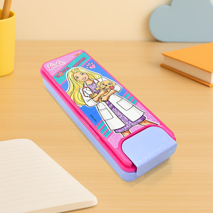 Wukusy kids' cartoon printed hard top pencil box with colorful designs, perfect for organizing school supplies.