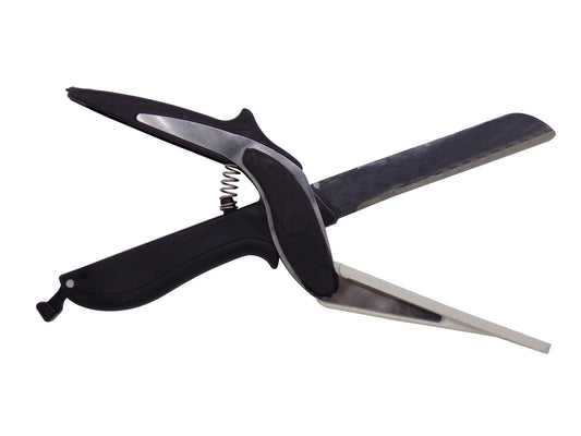 Wukusy Clever Cutter 2-in-1 food chopper and slicer with stainless steel blades, designed for chopping vegetables and fruits.