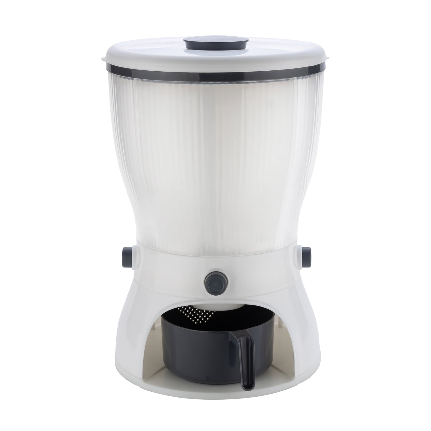 Wukusy 4-in-1 rice and grain dispenser kitchen tool with multiple compartments for household cereal storage and easy dispensing