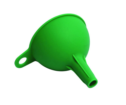 Wukusy silicone funnel for pouring oil, sauce, water, juice, and small food grains in kitchen use.