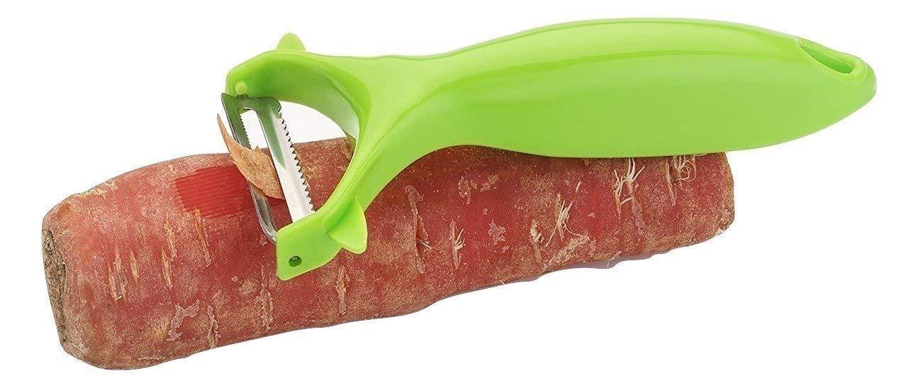 Wukusy 2010 stainless steel vegetable and fruit peeler, kitchen tool with ergonomic handle and sharp peeling blade.