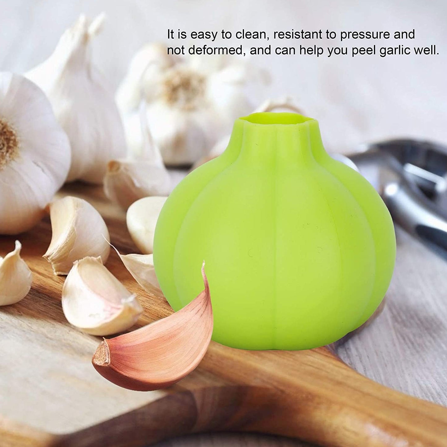 Wukusy 2205 silicone ginger and garlic manual peeler for easy peeling of ginger and garlic cloves in the kitchen.