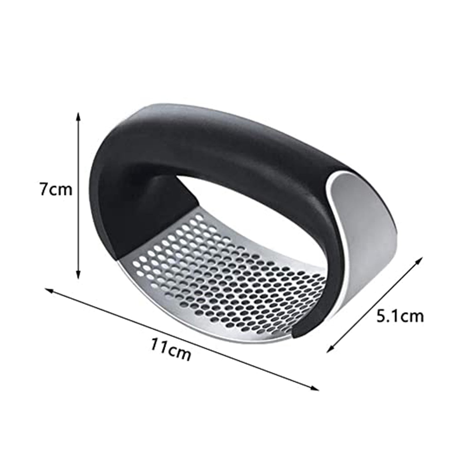 Wukusy 2350 stainless steel garlic presser and crusher, versatile kitchen tool for garlic and ginger with easy squeeze design.