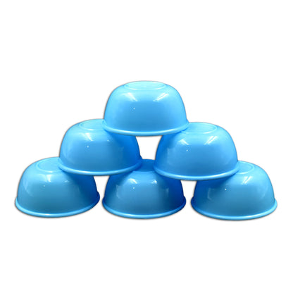 Wukusy small plastic bowl set, 6-piece microwave-safe unbreakable kitchen tools with colorful bowls for food prep and storage.