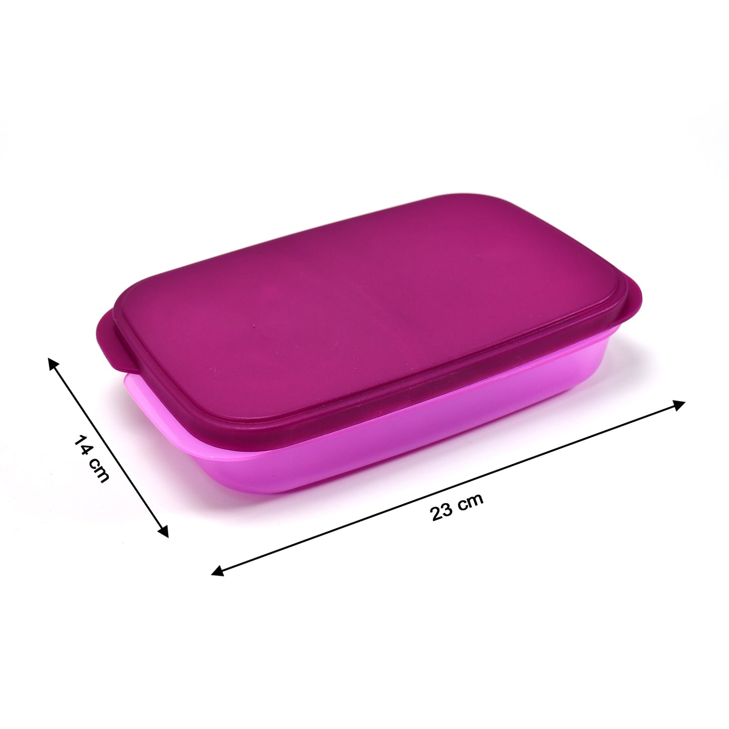 Wukusy unbreakable leak-proof plastic lunch box with two food-grade containers and a spoon, ideal for portable meal storage.