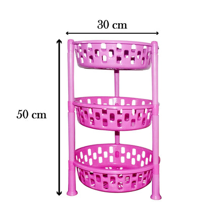 Wukusy 2507 Round Plastic Storage Rack Organizer for kitchen tools, with multiple compartments for versatile storage.