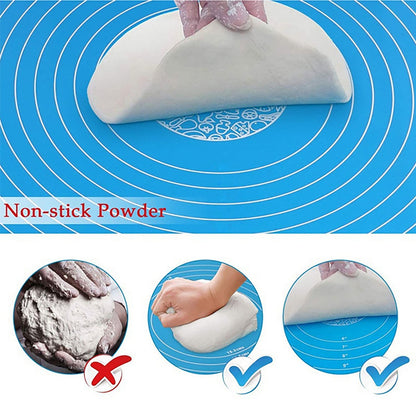 Wukusy silicone rolling mat for baking, fondant, and chapati preparation, featuring non-stick surface and flexible design.