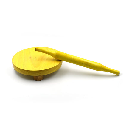 Wukusy round Patala kitchen tool used for home purposes, traditional flat grinding stone, not including Belan, in neutral setting.